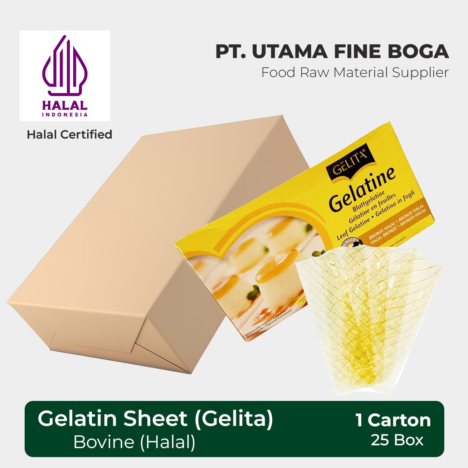 Gelatin Lembar (Gelita) 1 Karton 25 Box