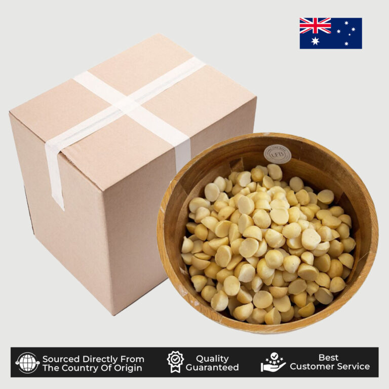 Kacang Macadamia Belah Kupas Mentah (Australia) 1 Karton 11,34Kg