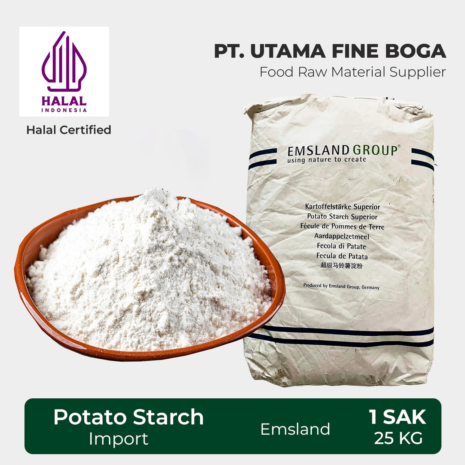Tepung Pati Kentang Emsland - Impor 1 Sak 25Kg