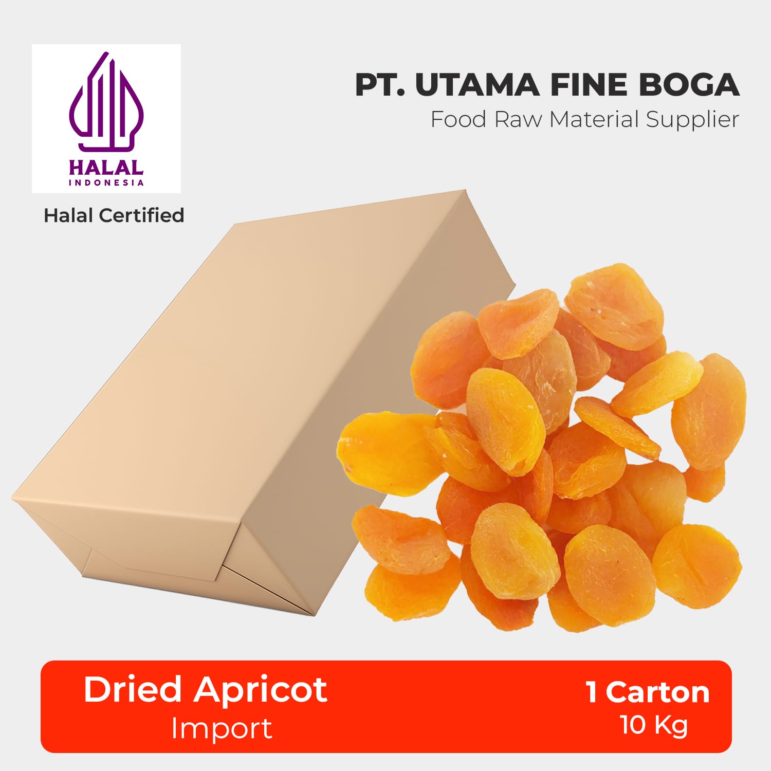 Buah Apricot Kering - Impor 1 Karton 10Kg