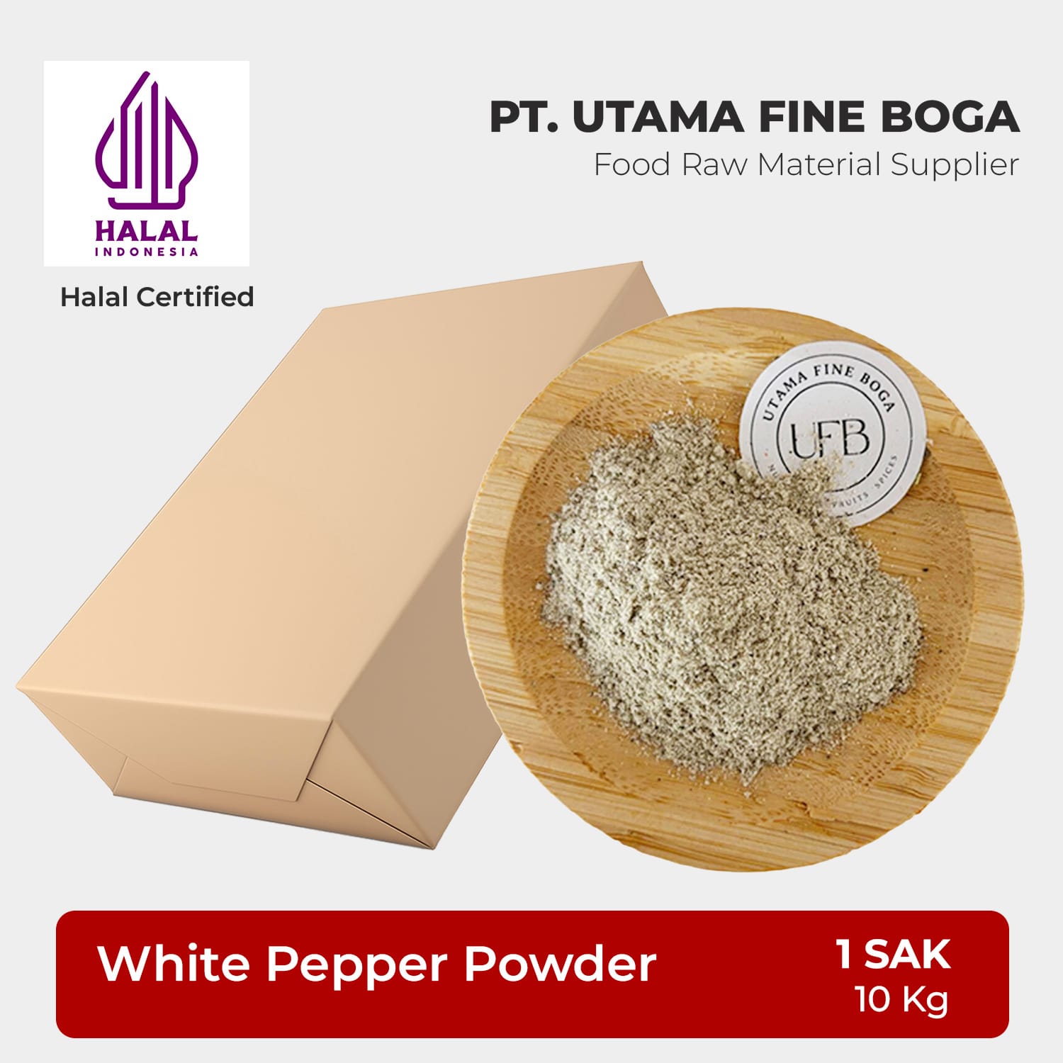 Lada Putih Bubuk - 1 Sak 10Kg