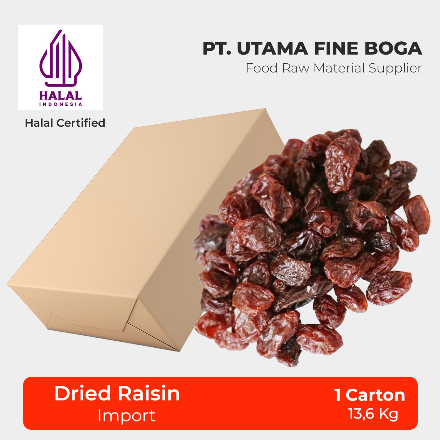 Buah Kismis Kering - Impor 1 Karton 13,6Kg