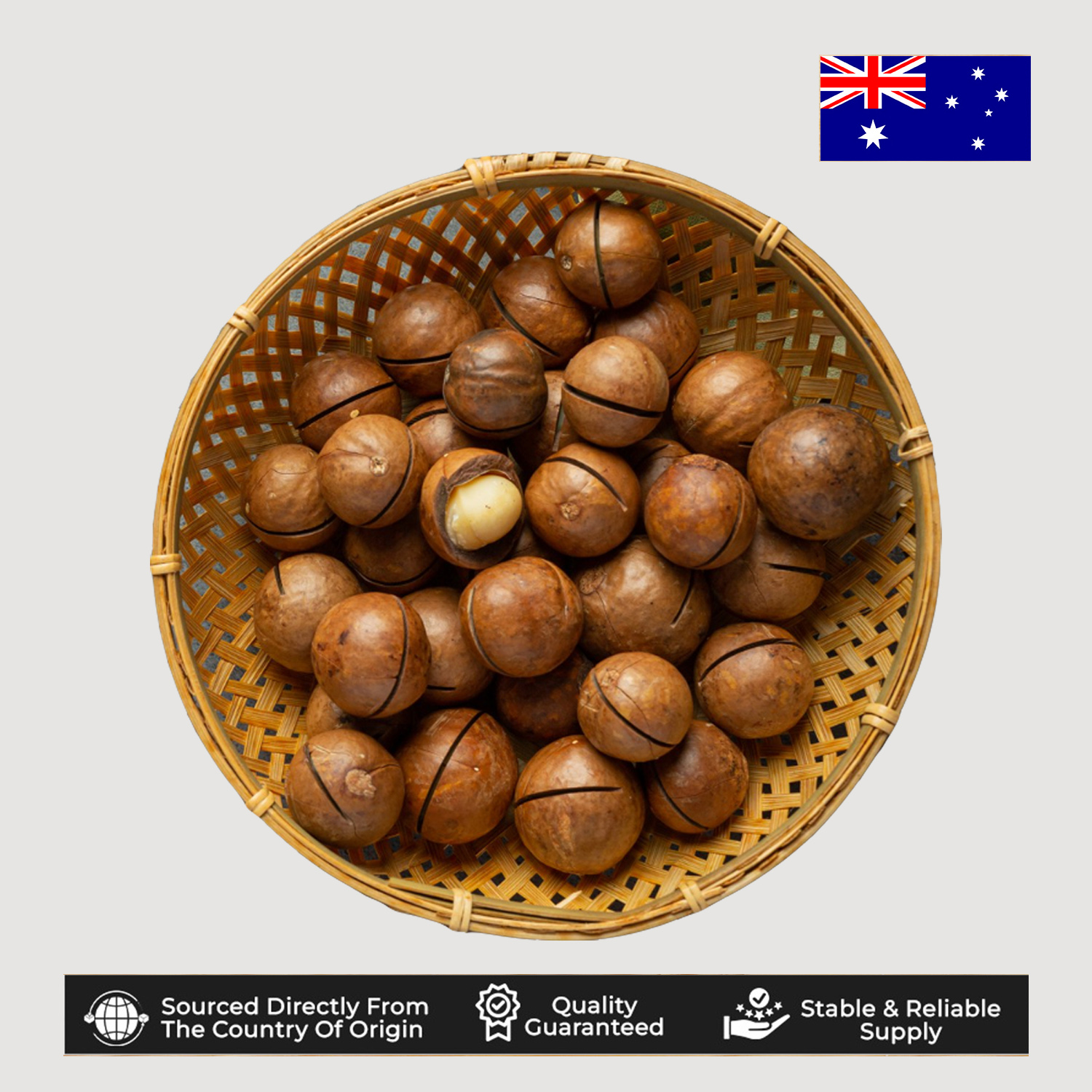 Kacang Macadamia Australia Cangkang Panggang 1Kg